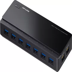 HUB extern TP-LINK, porturi USB: USB 3.0 x 7, Fast Charging Port x 2, conectare prin USB 3.0, alimentare retea 220 V, cablu 1 m, negru 